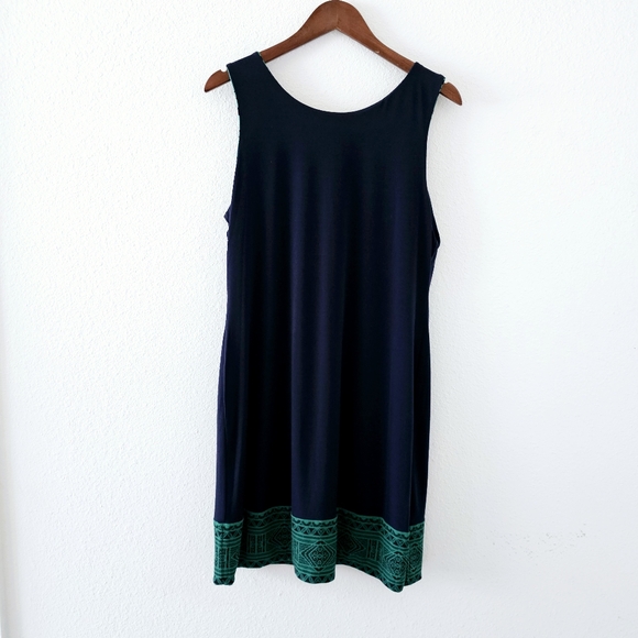 Magnolia GRACE Stitch Fix reversible dress size L green navy sleeveless print - Picture 10 of 12